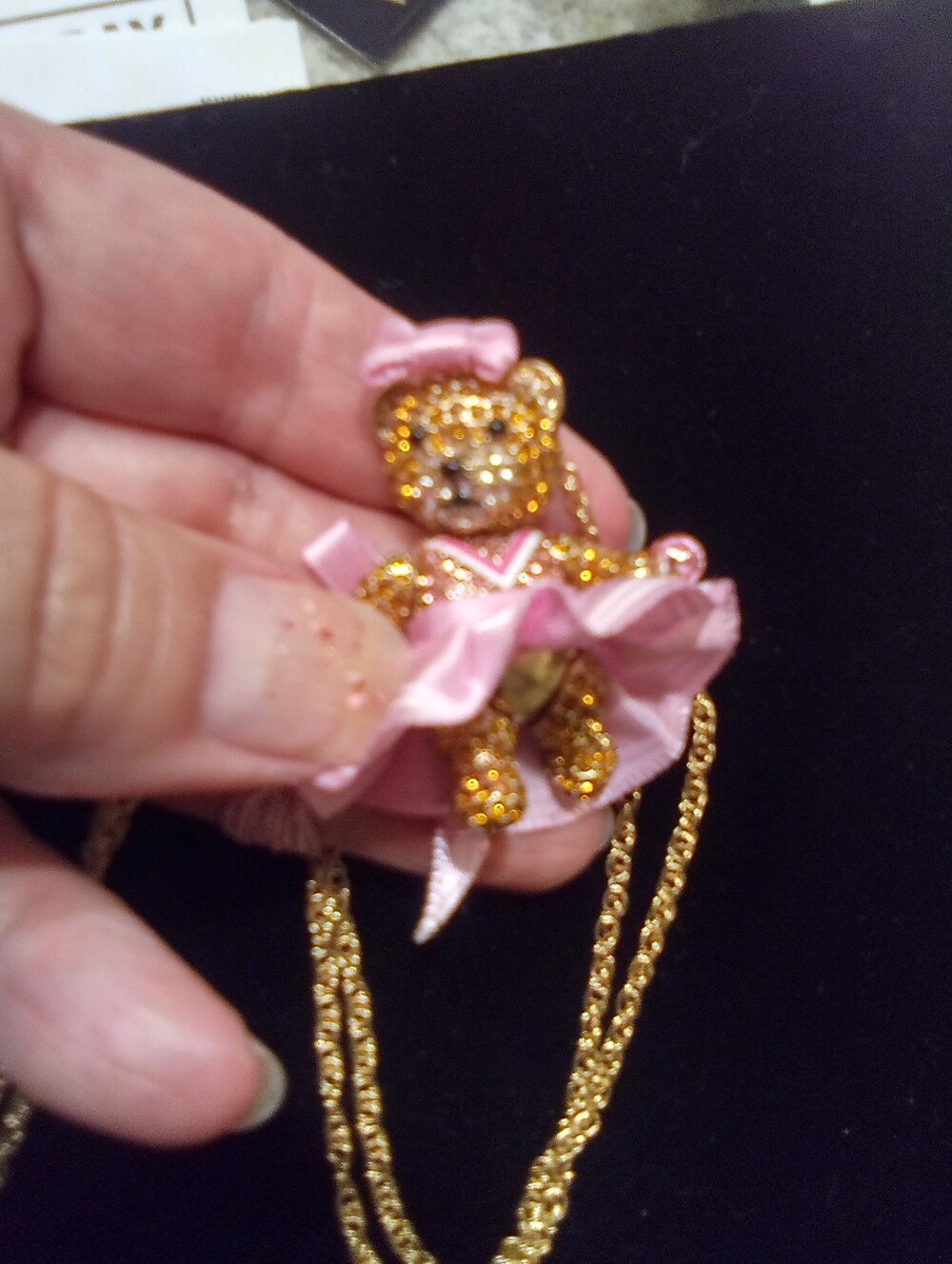 Betsey Johnson Cheerleader Bear Necklace